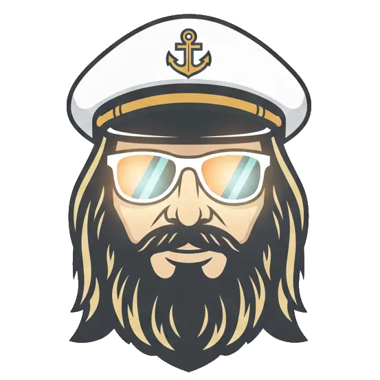 A background image, presenting a fleet of boats mooring next to a tropical island